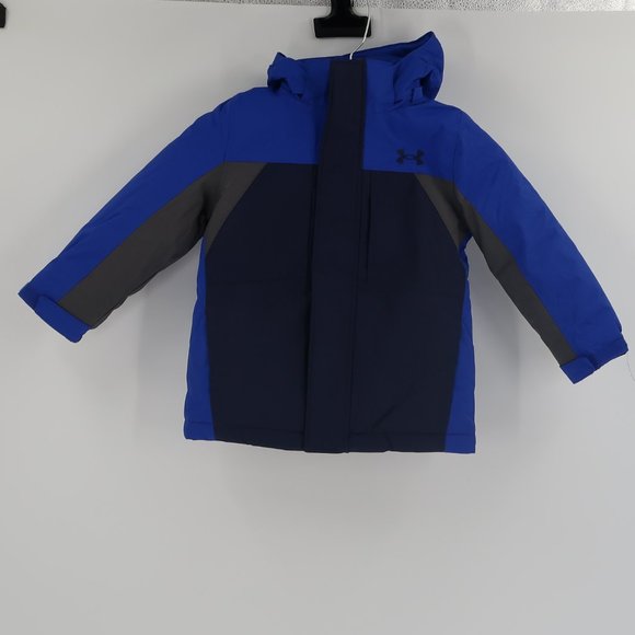 Under Armour Other - Under Armour Boys Blue Black Winter Jacket Unzips to make a vest Size 4